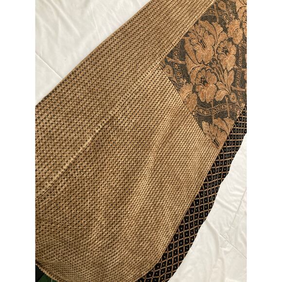 Vintage 1990s Table Runner Set Lot of 2 Brown Gold & Black‎ - Picture 6 of 8